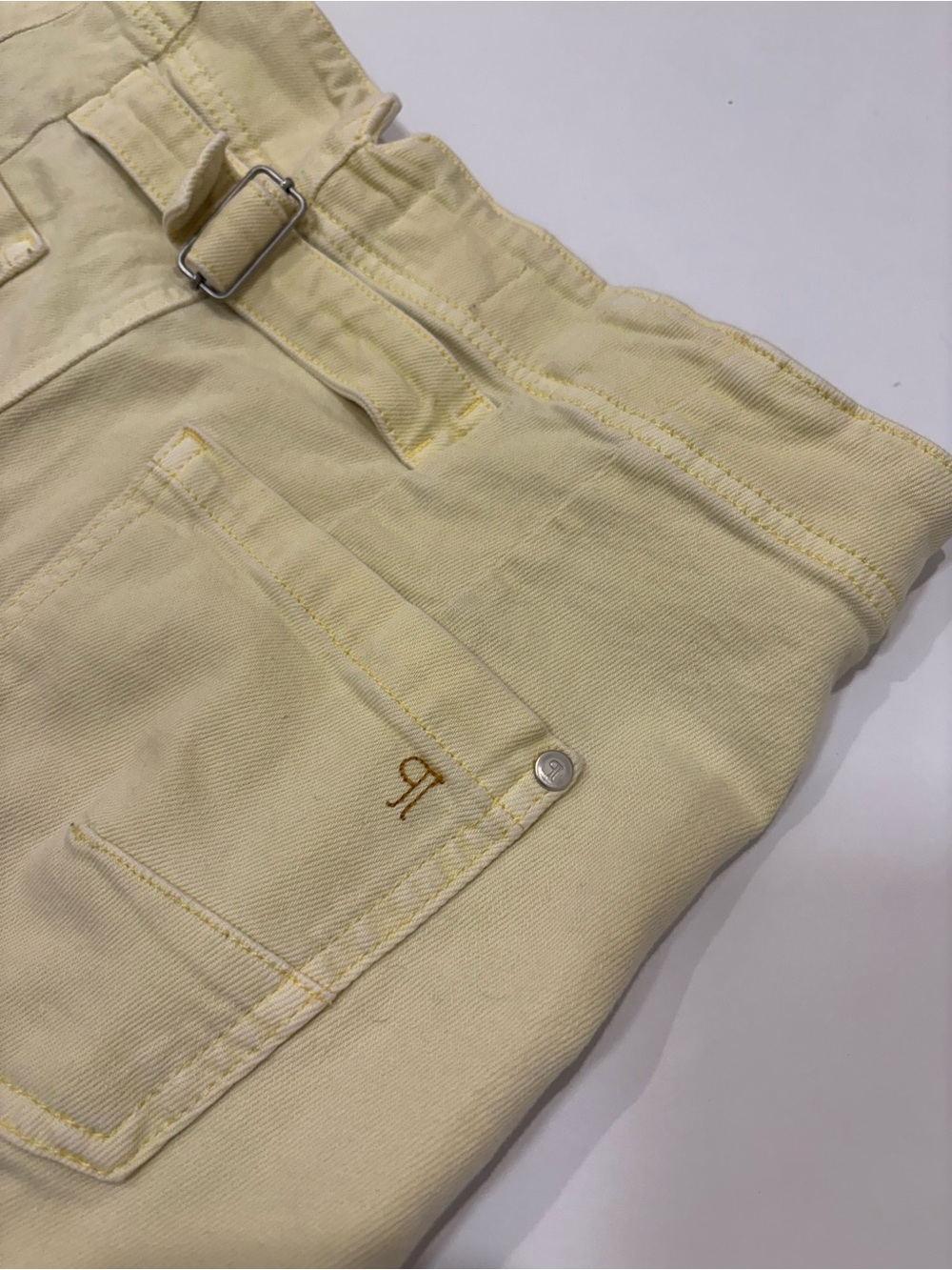 Pilcro The Kit Regenerative Cotton High-Waist Butter Yellow Shorts 30 - Picture 6 of 8